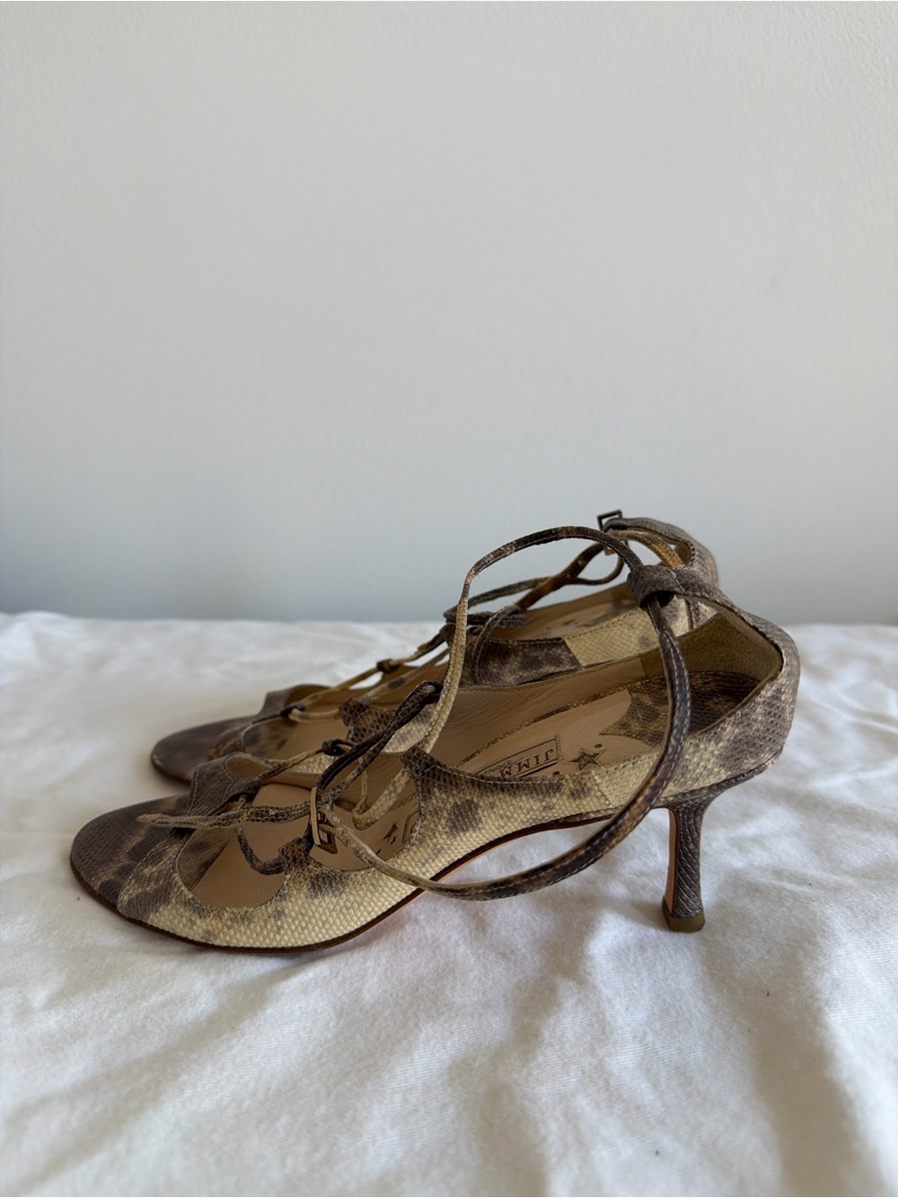 Jimmy Choo Heeled Sandals Snake Skin Size 35